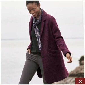 017. Marc New York Paige pressed boucle knit  collar burgundy Wool blend coat 6